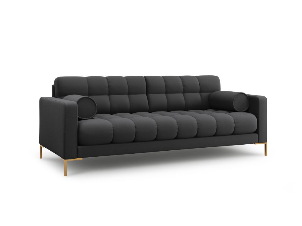 Poze Canapea Bali 3 locuri stofa/picioare gold – L177 x l92 x h75