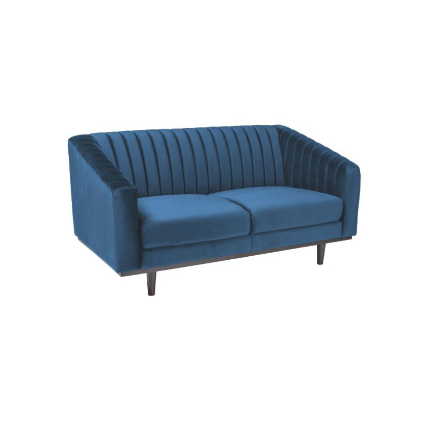 Poze Canapea catifea Asprey 2 albastru - H 78 cm