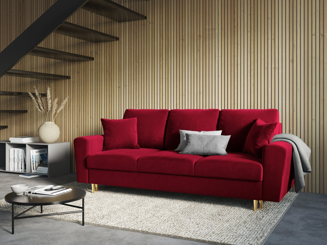 Poze Canapea extensibila 3 locuri Moghan catifea L235 cm