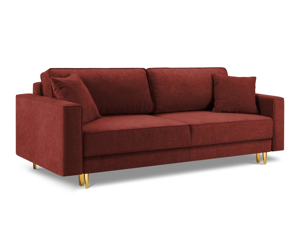 Poze Canapea tapitata Fano 3 locuri picioare gold – L233 x l102 x h89 cm