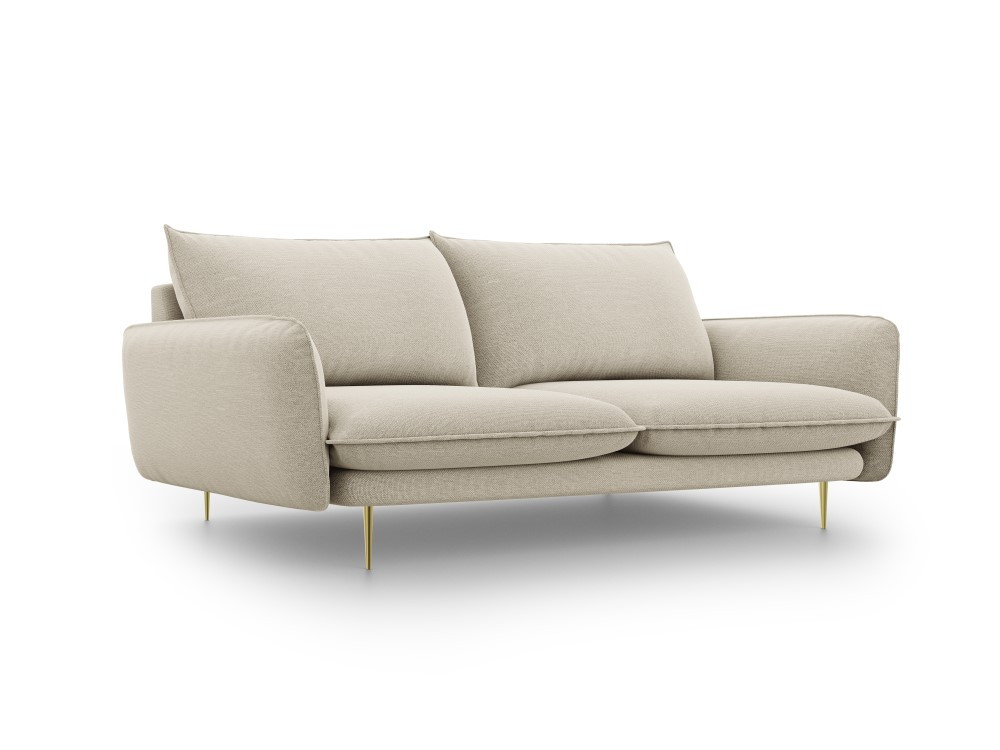 Poze Canapea tapitata Vienna 3 locuri catifea/picioare gold – L200 x l92 x h95