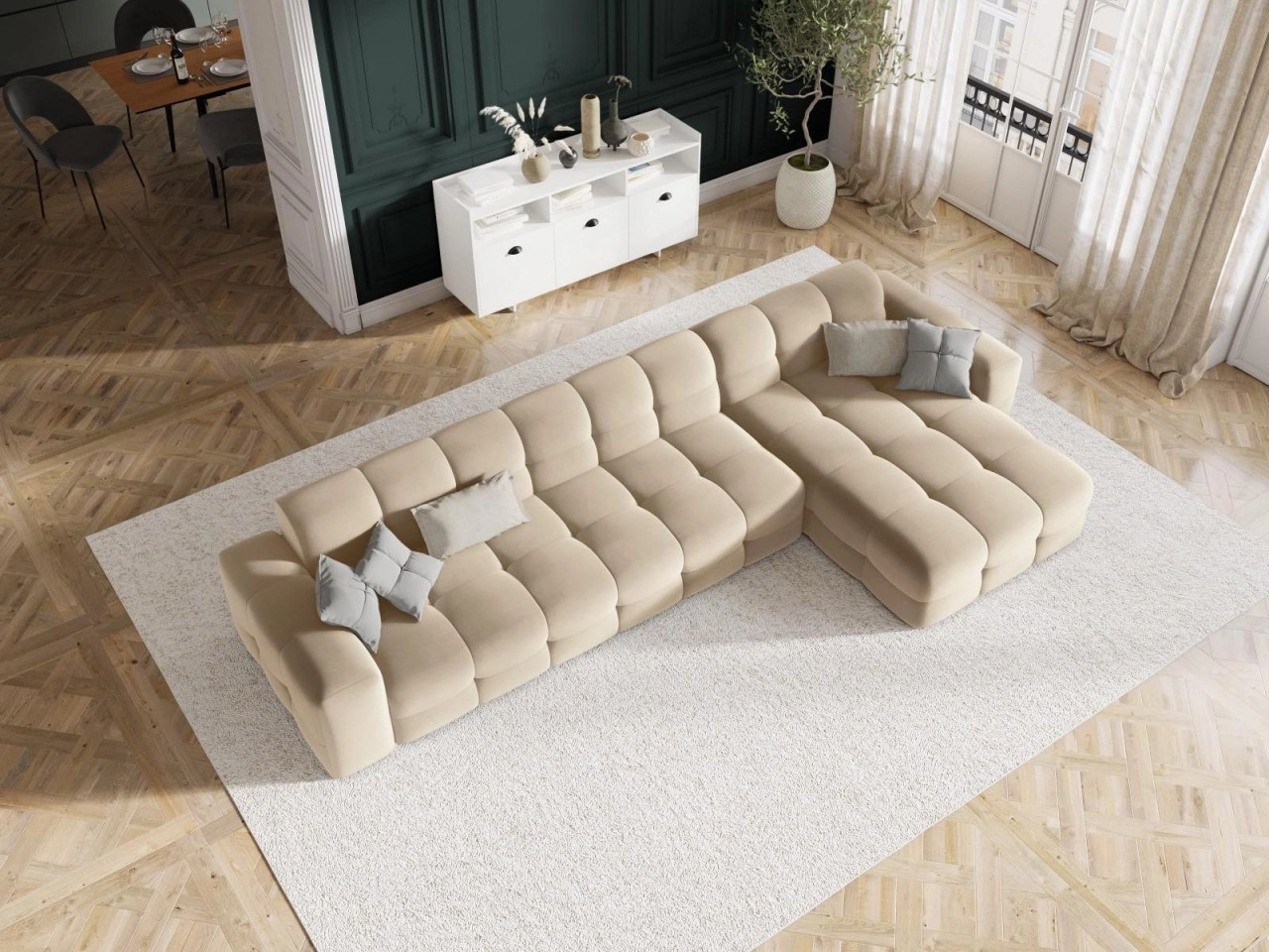 Poze Coltar 5 locuri velvet Kendal