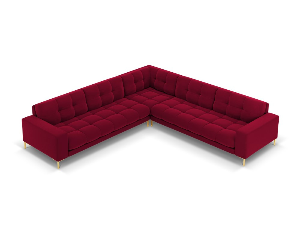 Poze Coltar 6 locuri Bali velvet/picioare gold – L256 x l256 x h75