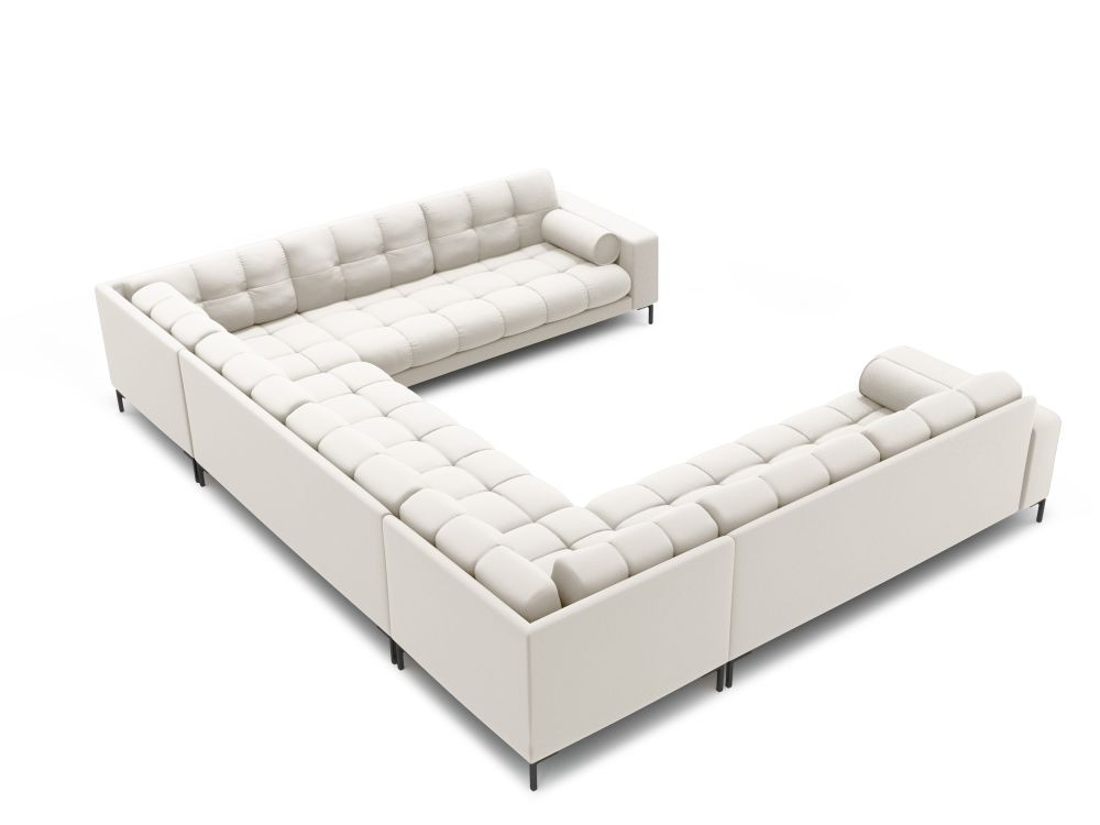 Poze Coltar 9 locuri Bali tapitat/picioare negre – L327 x l256 x h75