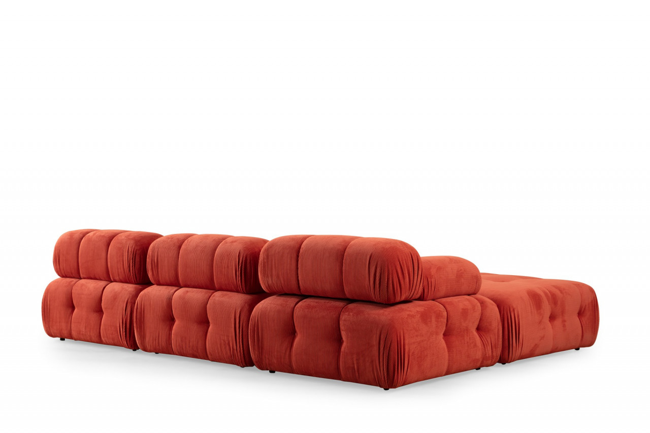 Poze Coltar Doblo 3 cu taburet ( L1-O1-1R-Pouffe) rosu