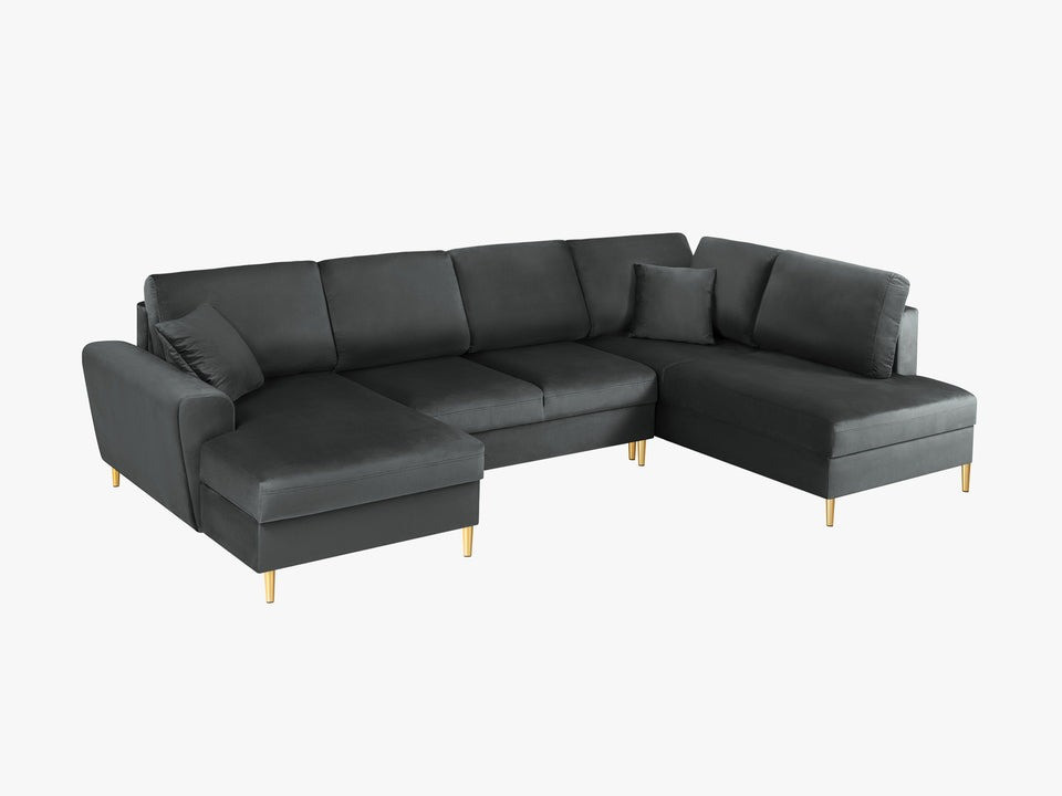 Poze Coltar extensibil 7 locuri Moghan catifea L313 cm