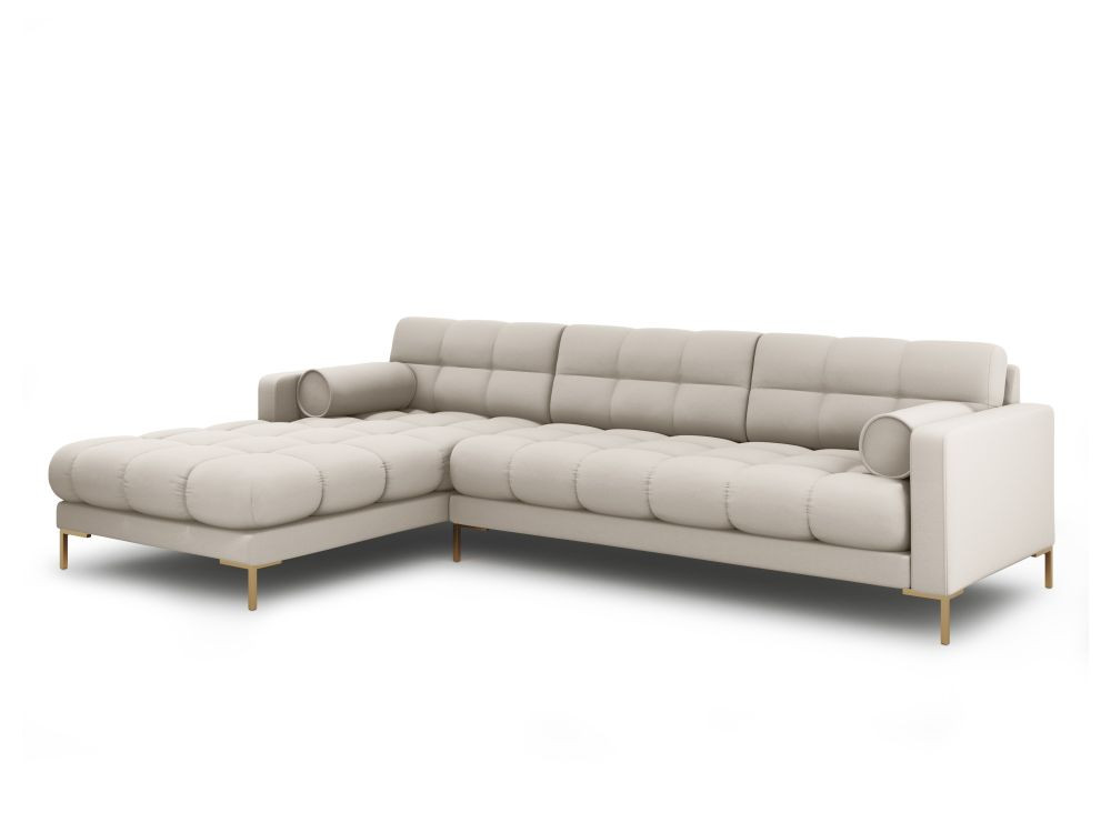Poze Coltar tapitat Bali 5 locuri picioare gold – L293 x l185 x h75