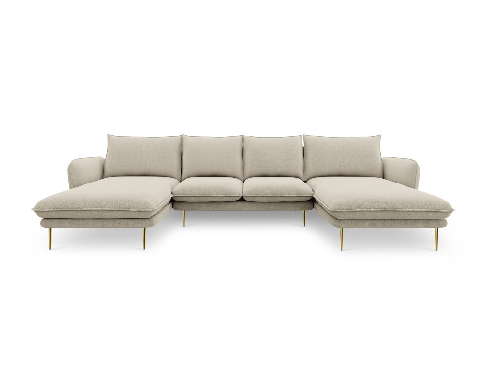 Poze Coltar tapitat Vienna 6 locuri picioare gold – L350 x l170 x h95