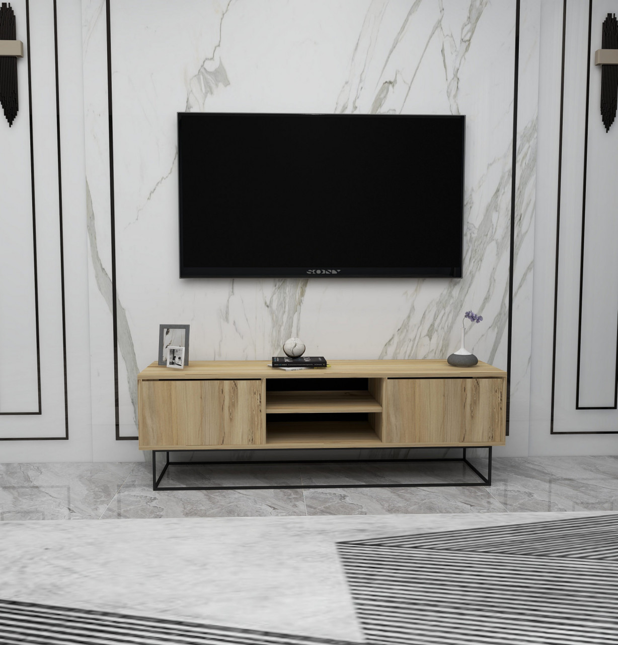 Poze Comoda TV Escape 140 natur/negru