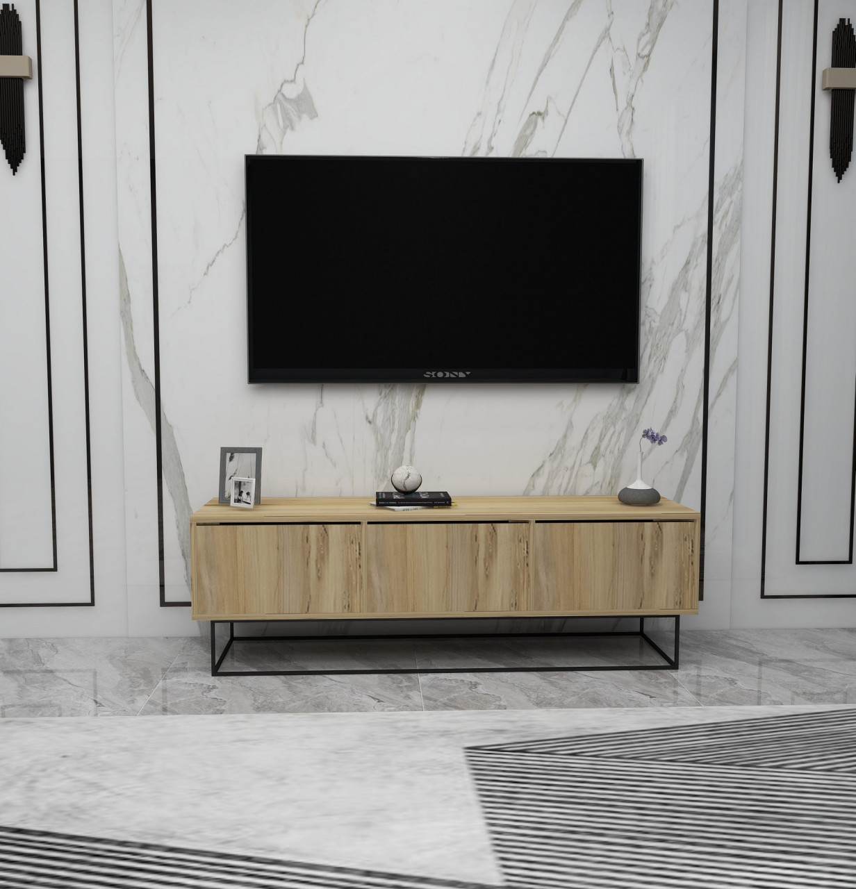 Poze Comoda TV Kordon 140 natur / negru