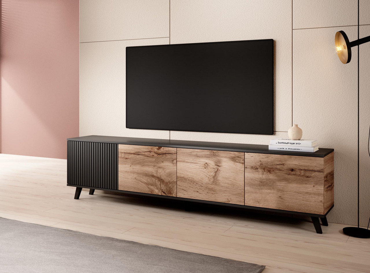Poze Comoda TV Random RTV-3 stejar wotan/negru