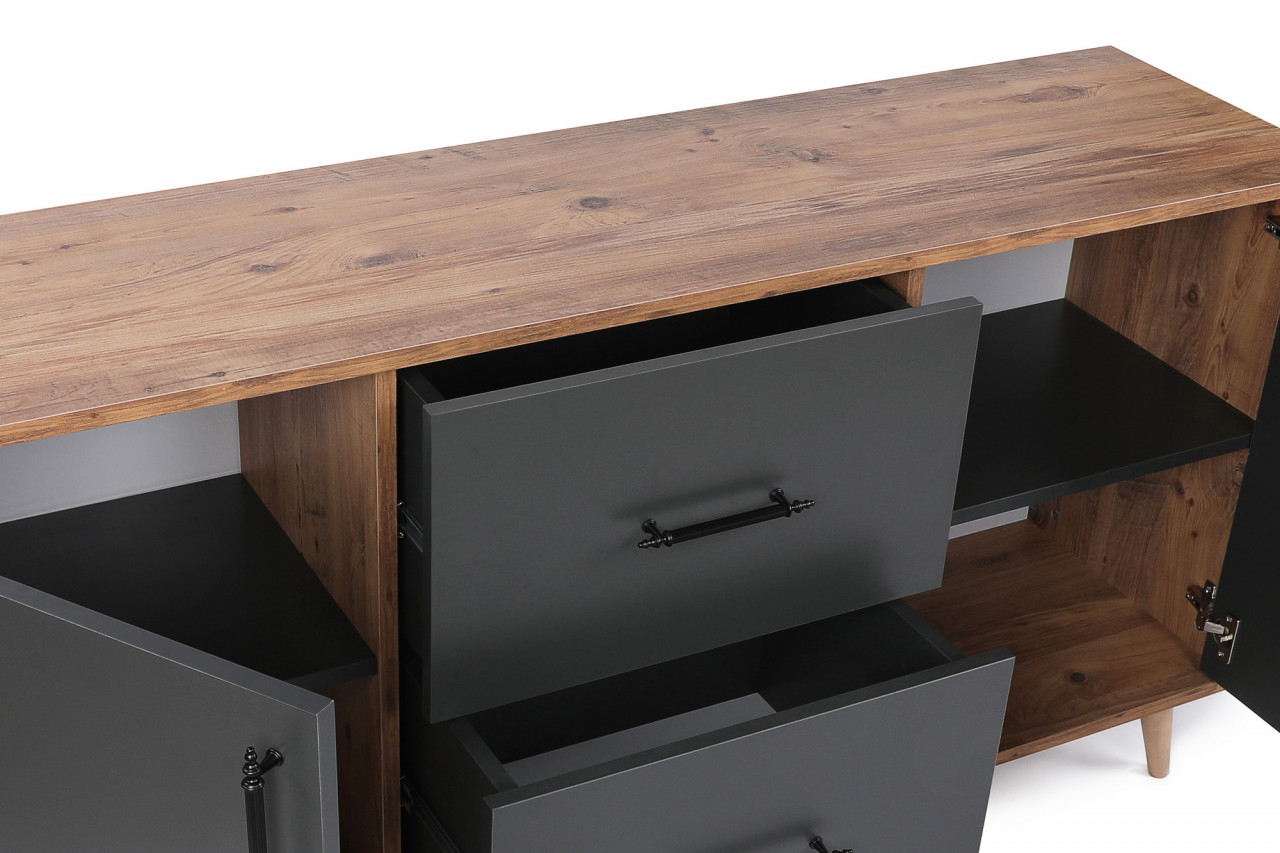 Poze Consola Cordoba din lemn cu sertare - L160 cm - H77 cm