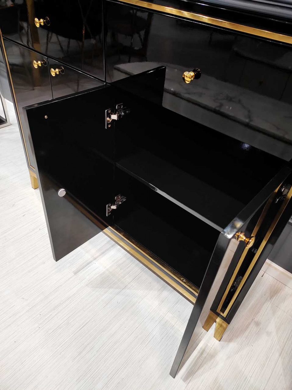 Poze Consola Rennes negru/gold – H100 cm