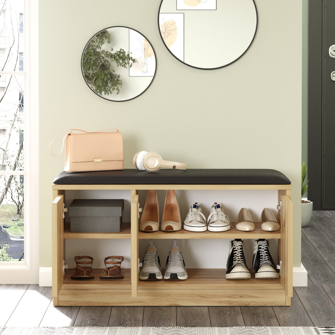 Poze Dulap MDF de incaltaminte MR2 - KE stejar L89,6 cm - H45,8 cm
