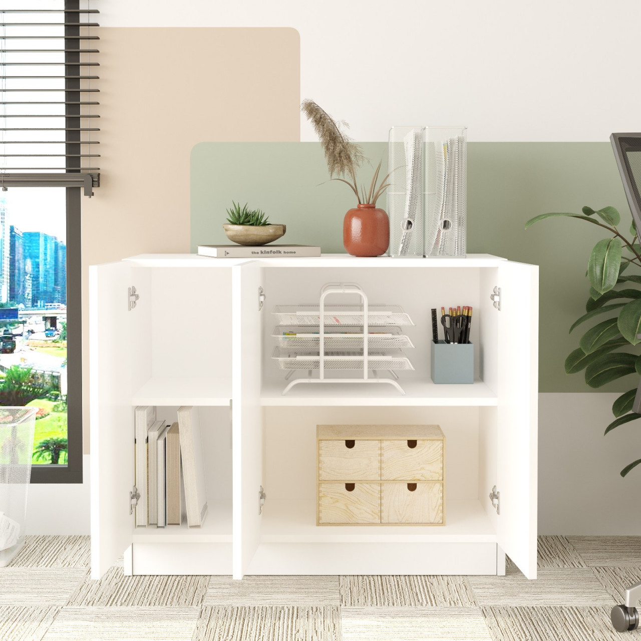 Poze Dulap MDF multifuncțional Vario E alb L89,1 cm - H 73,8 cm