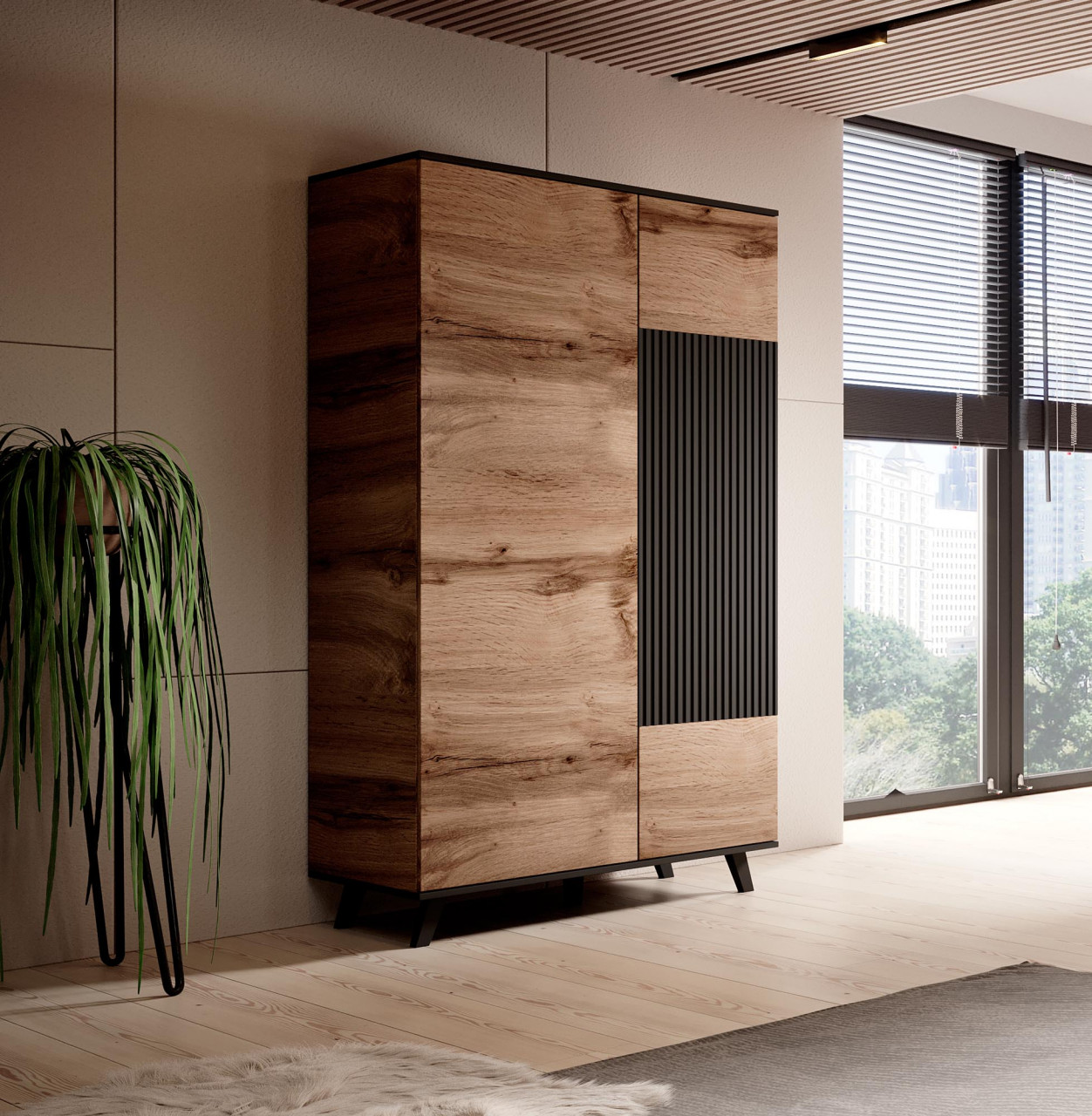 Poze Dulap Random S-1 stejar wotan/negru