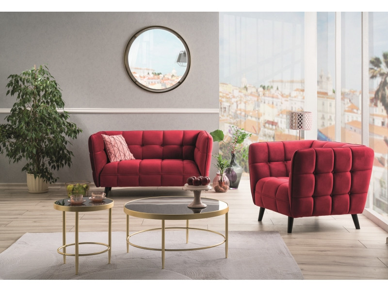 Poze Fotoliu Castello 1 velvet bordo Blu59/wenge