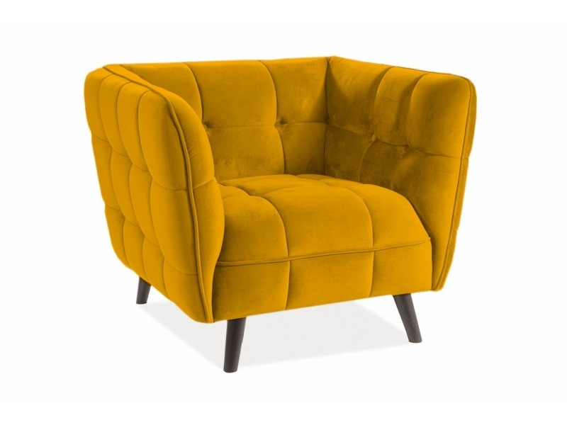 Poze Fotoliu Castello 1 velvet curry Blu68/wenge