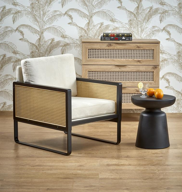 Poze Fotoliu Ilario velvet/rattan - H77 cm