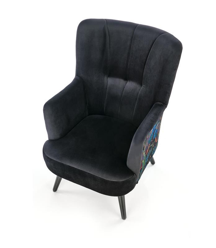 Poze Fotoliu Pagoni velvet negru - H95 cm