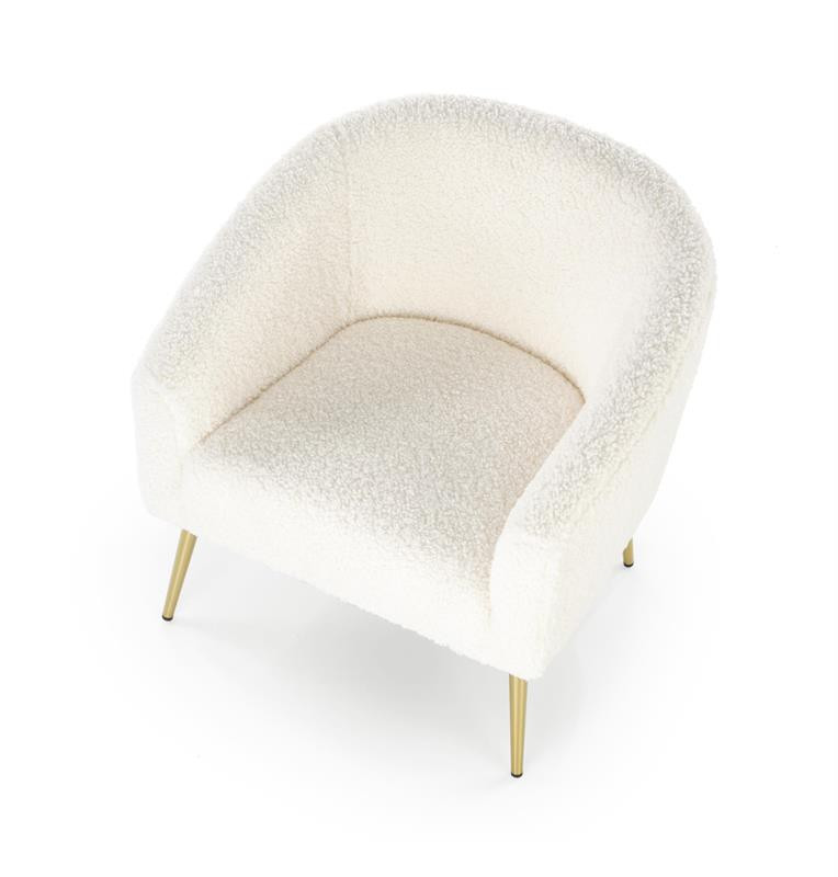 Poze Fotoliu plusat Grifon crem/gold – H78 cm