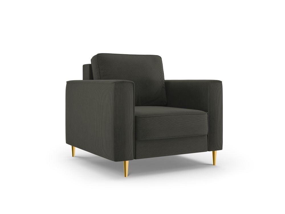 Poze Fotoliu tapitat Fano velvet/picioare gold – L98 x l97 x h88 cm