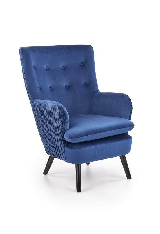 Poze Fotoliu tapitat Ravel Velvet albastru – H100 cm