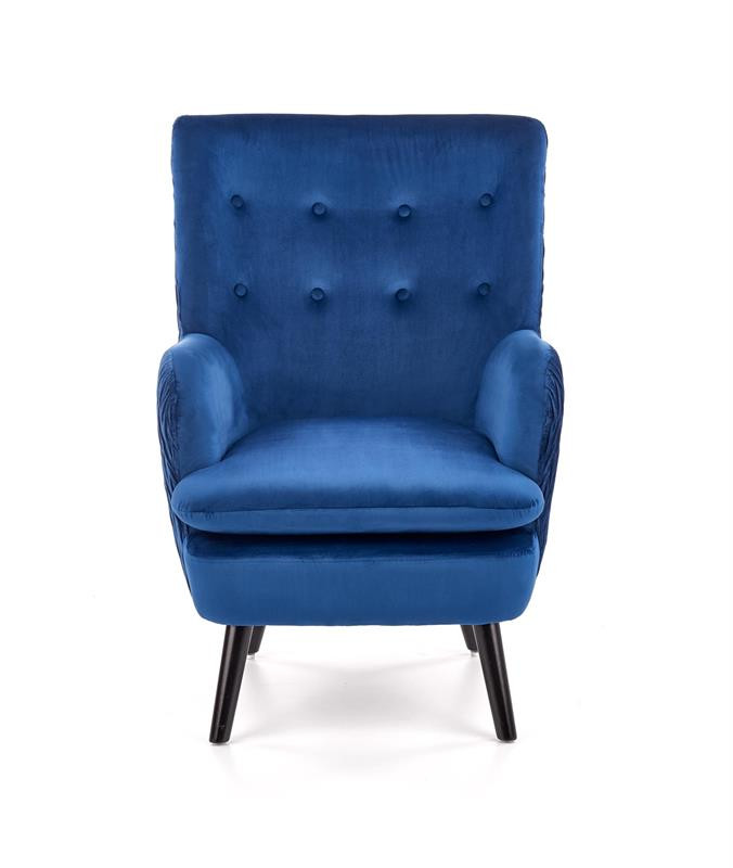 Poze Fotoliu tapitat Ravel Velvet albastru – H100 cm