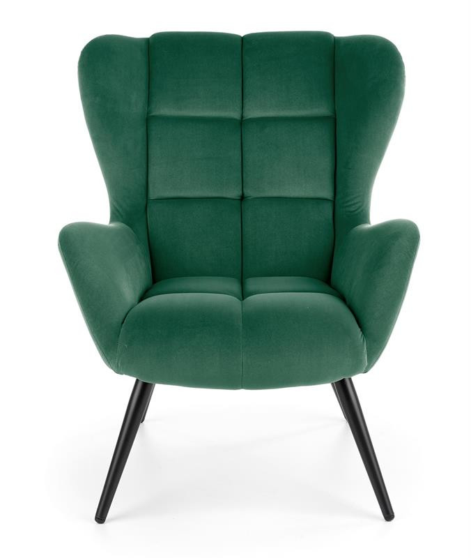 Poze Fotoliu tapitat Tyrion catifea verde - H91 cm