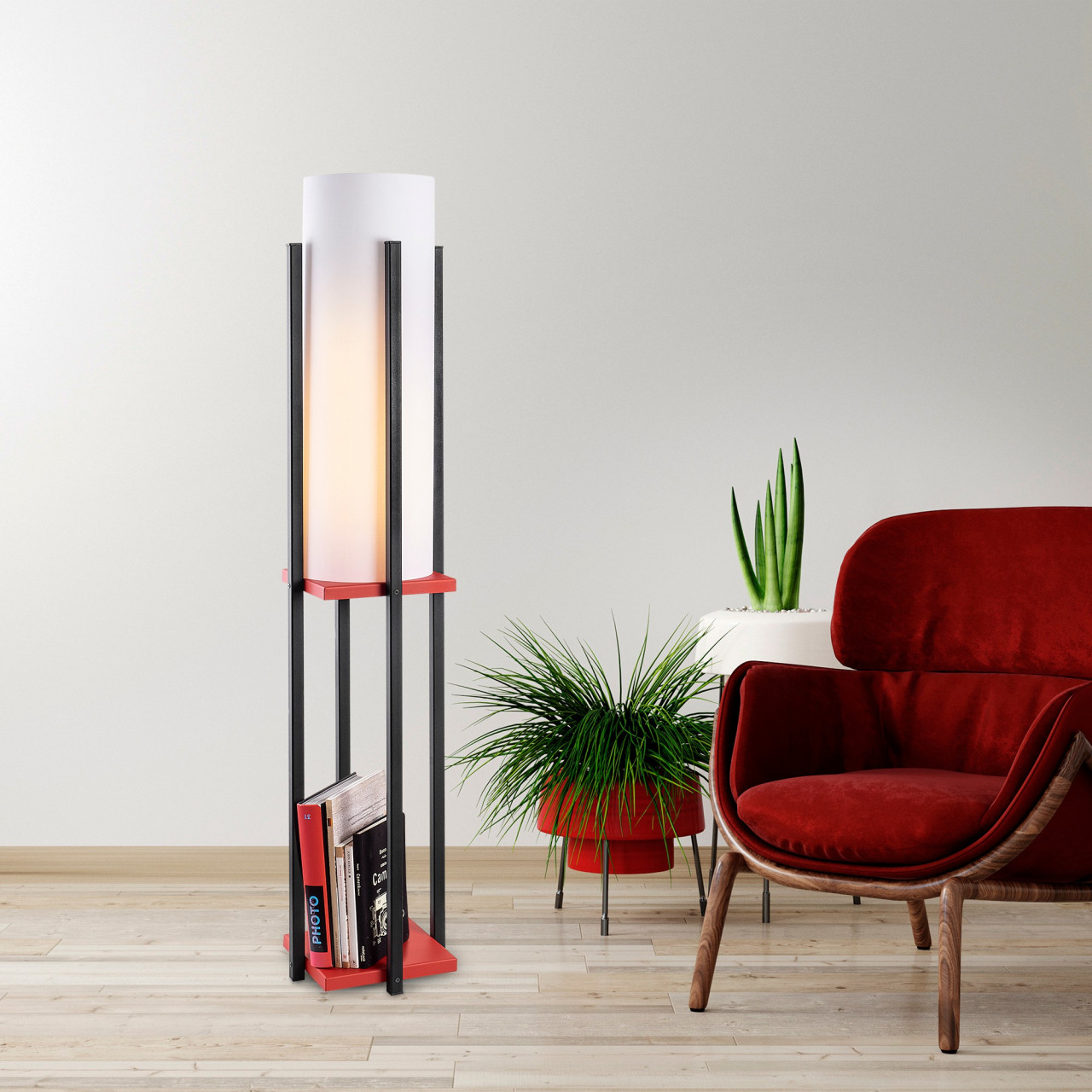 Poze Lampadar 7131 negru/rosu