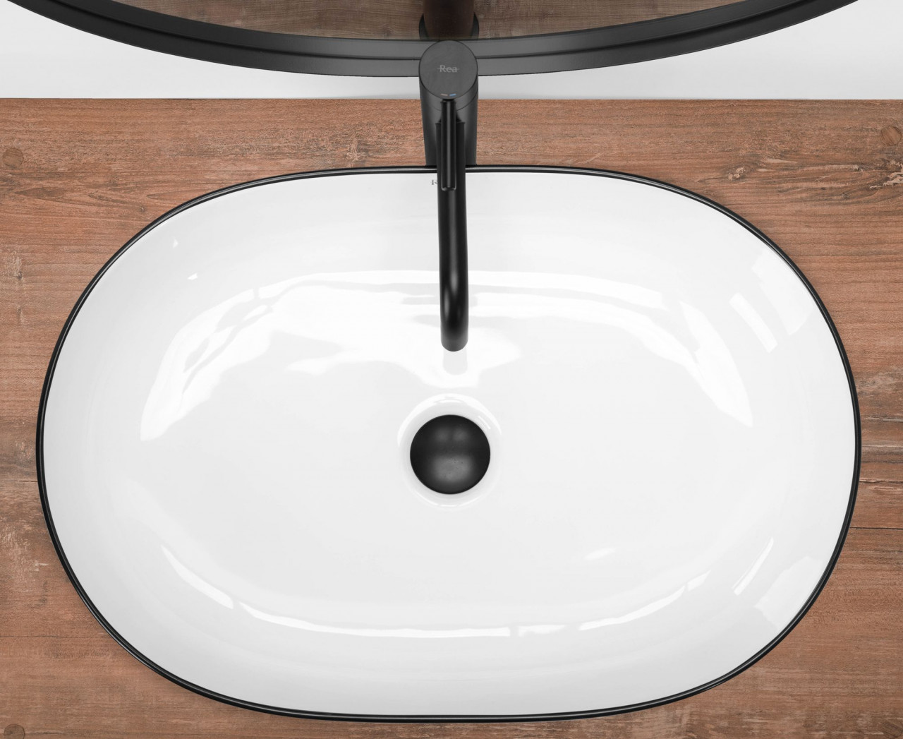 Poze Lavoar Cleo ceramic edge alb/negru