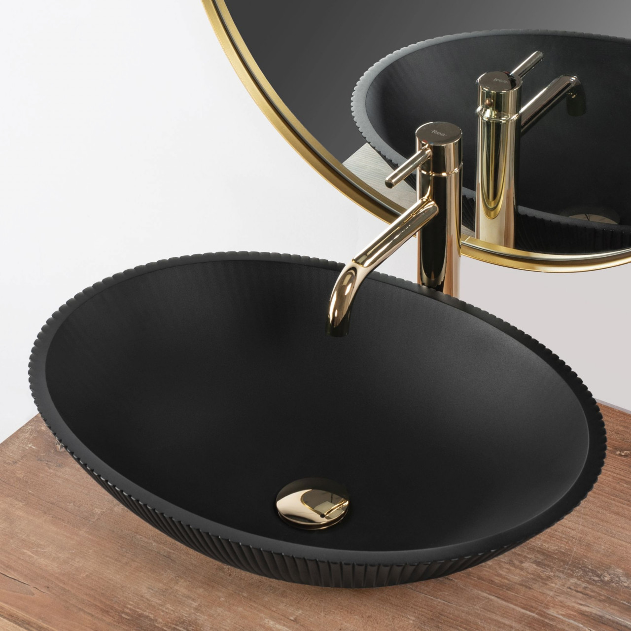 Poze Lavoar Della negru mat L51 cm