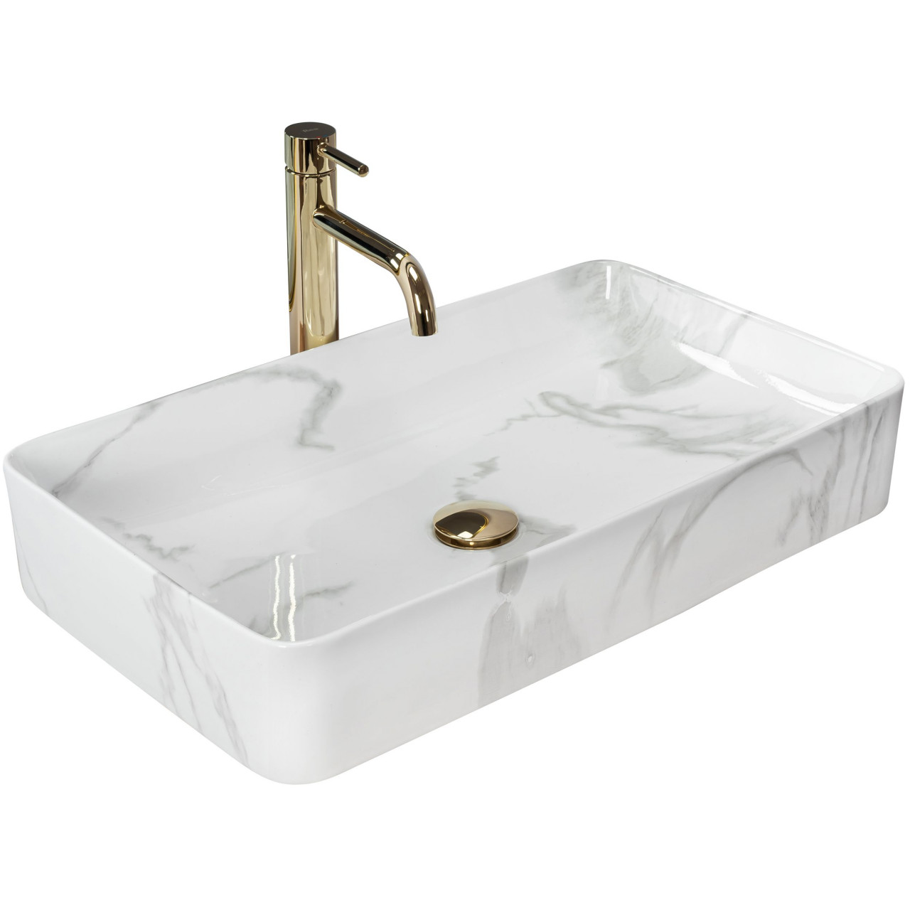 Poze Lavoar Denis marmura ceramica sanitara – 61,5 cm