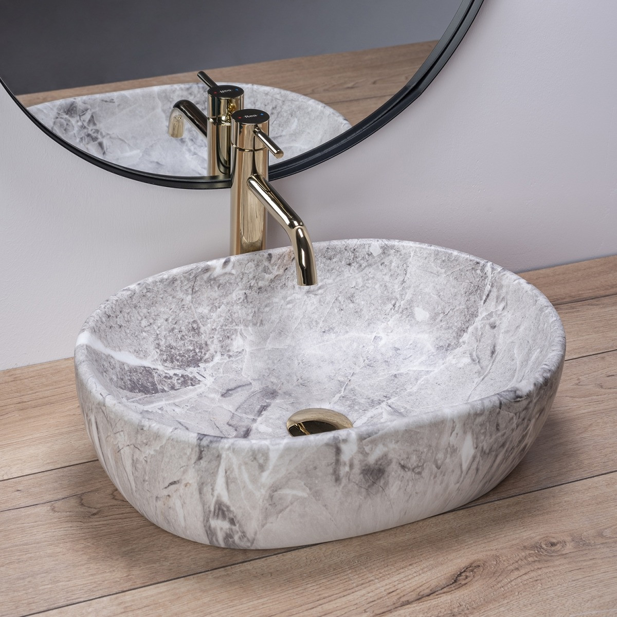 Poze Lavoar Lara Stone ceramica sanitara - 48,5 cm