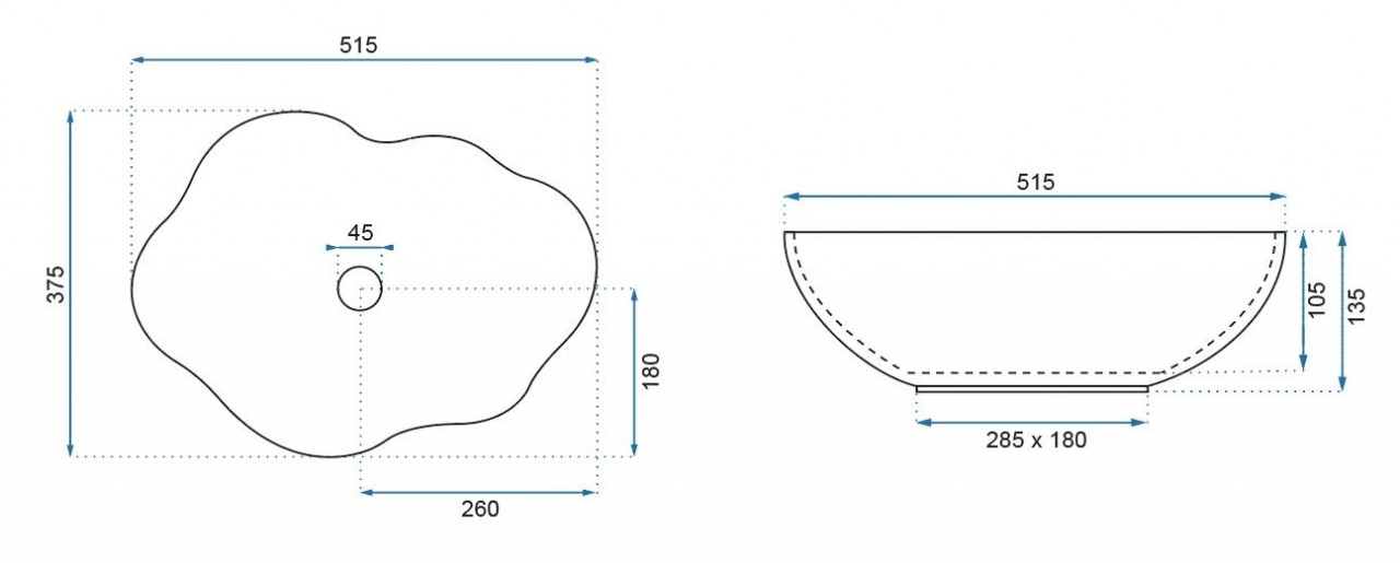 Poze Lavoar Pearl Shiny ceramica sanitara alb lucios – 51,5 cm