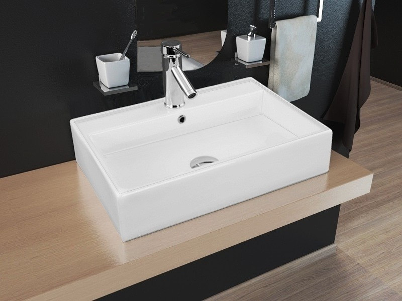 Poze Lavoar Valeria Alb ceramica sanitara - 50,5 cm