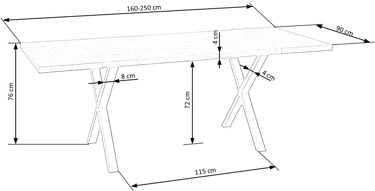 Poze Masa Apex 140 lemn masiv stejar - L140xl85xh76 cm