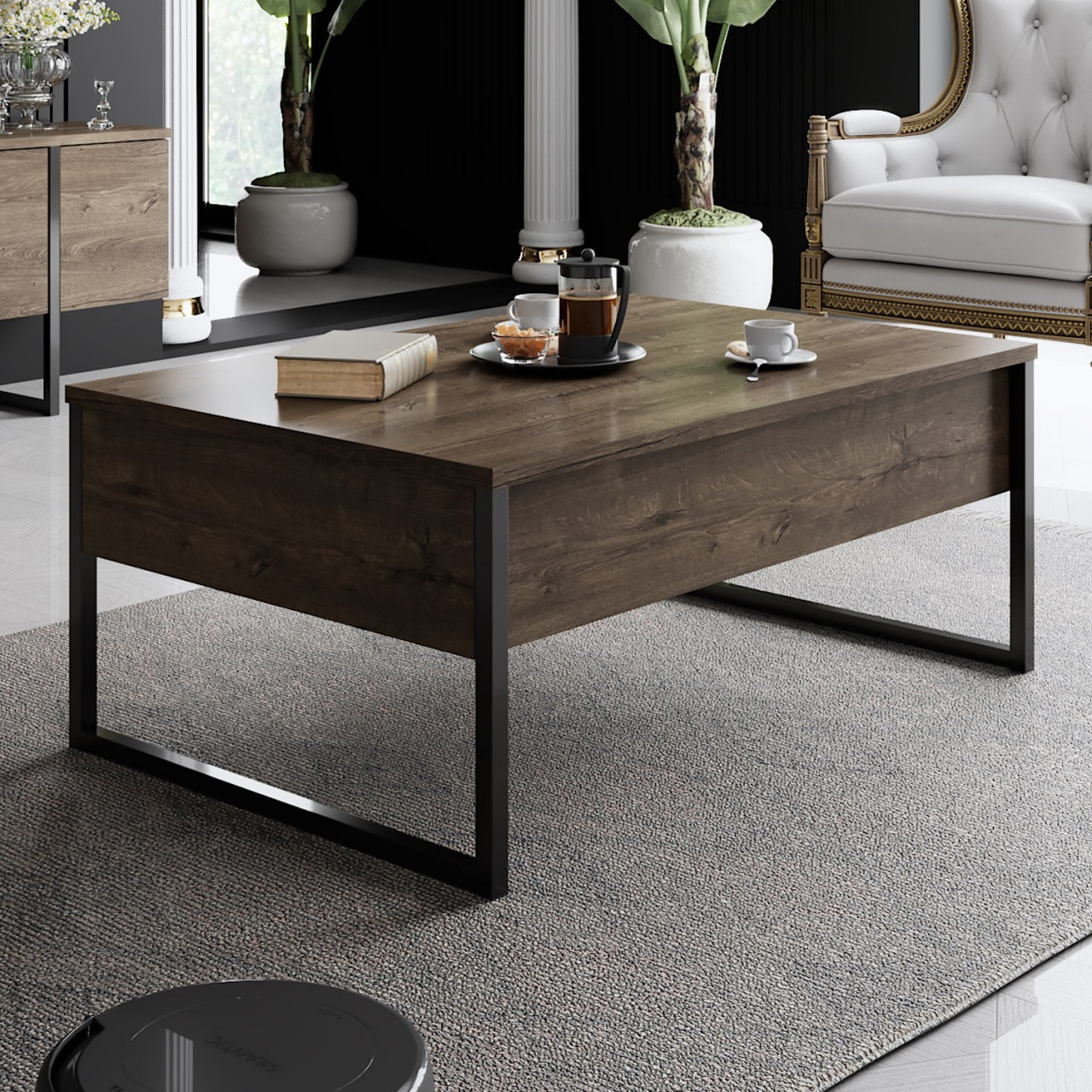 Poze Masa de cafea Luxe nuc/negru