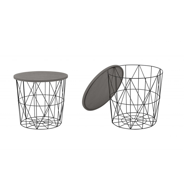 Masa de cafea mariffa negru-gri - d 42 x h 41 cm