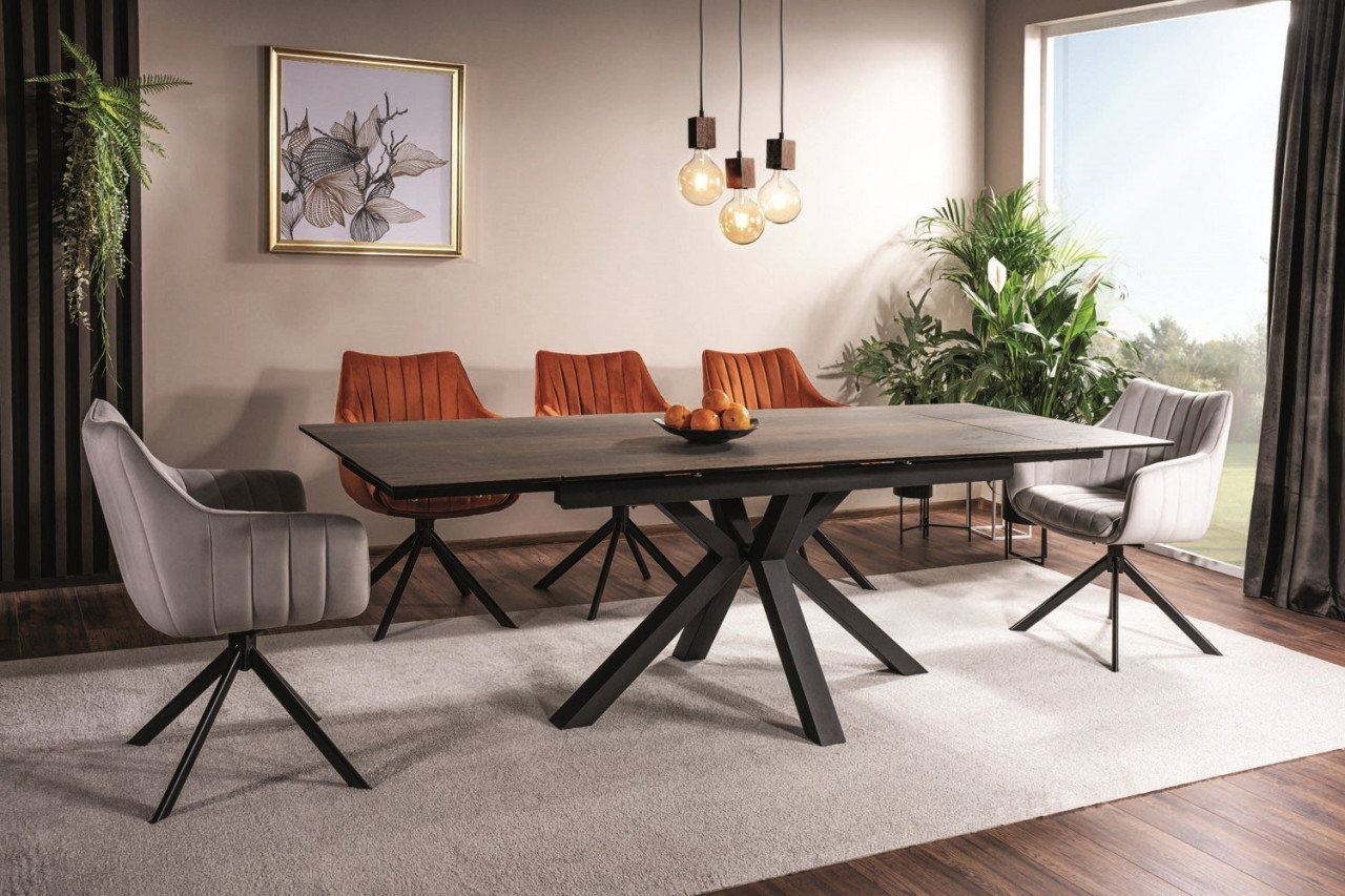 Poze Masa extensibila Columbus Ceramic maro/negru mat - L160-240 cm