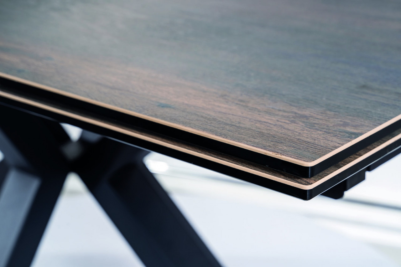 Poze Masa extensibila Columbus Ceramic maro/negru mat - L160-240 cm