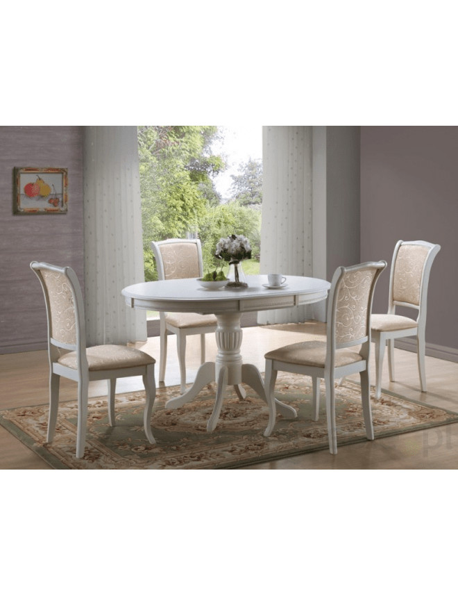 Poze Masa extensibila ecru (crem) Olivia - L 106-141 x l 106 x h 76 cm