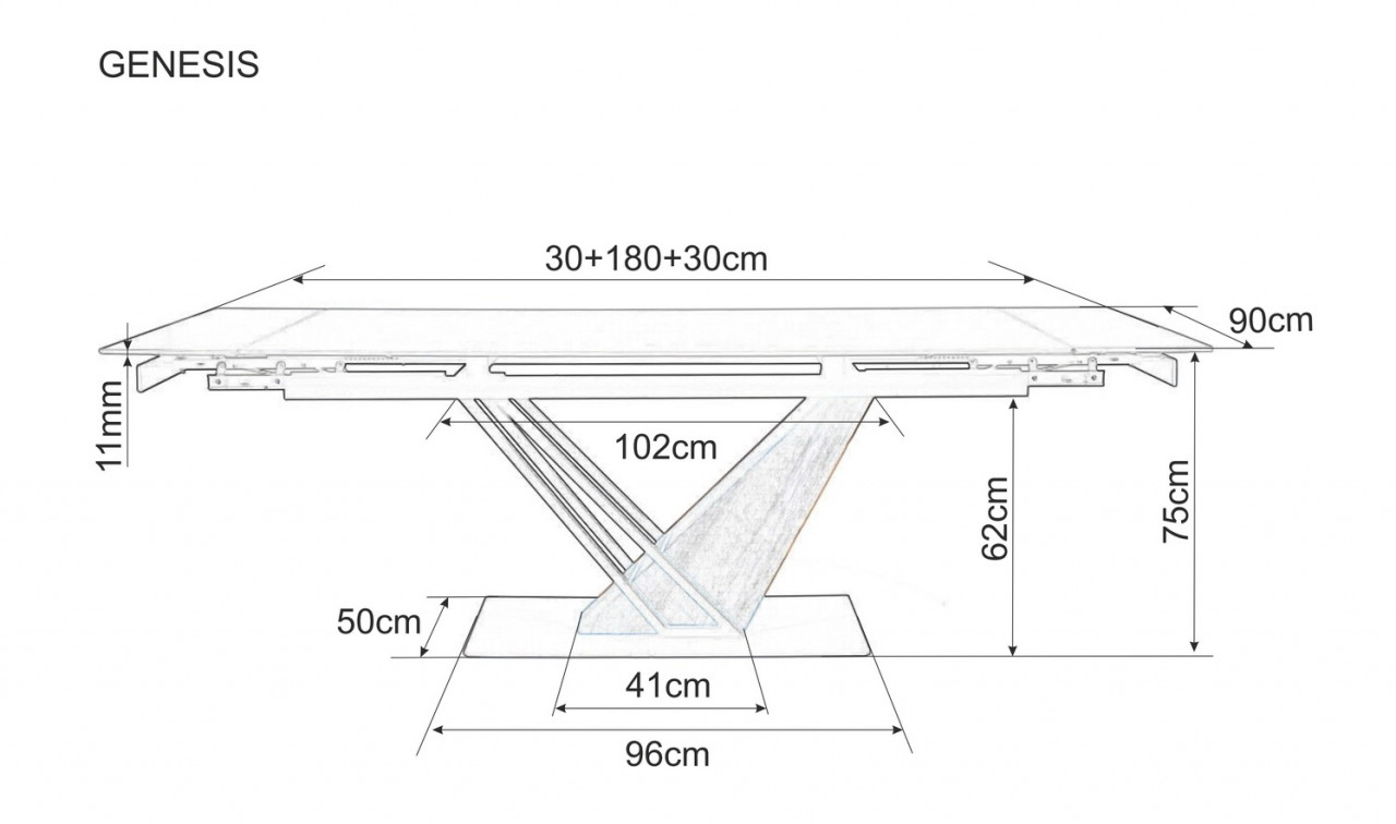 Poze Masa extensibila Genesis Ceramica - 180-240 cm