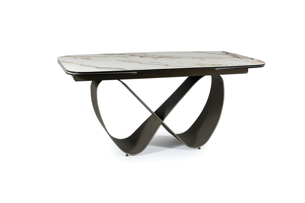 Poze Masa extensibila Infinity Ceramic alb/maro - L160-240 cm