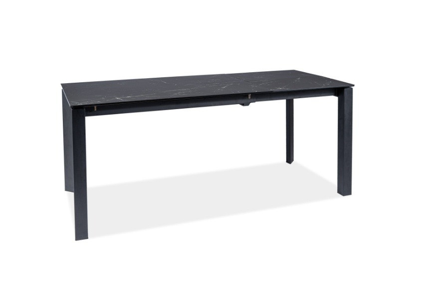 Poze Masa extensibila Metropol ceramica marmura neagra/negru mat – L120-180 cm