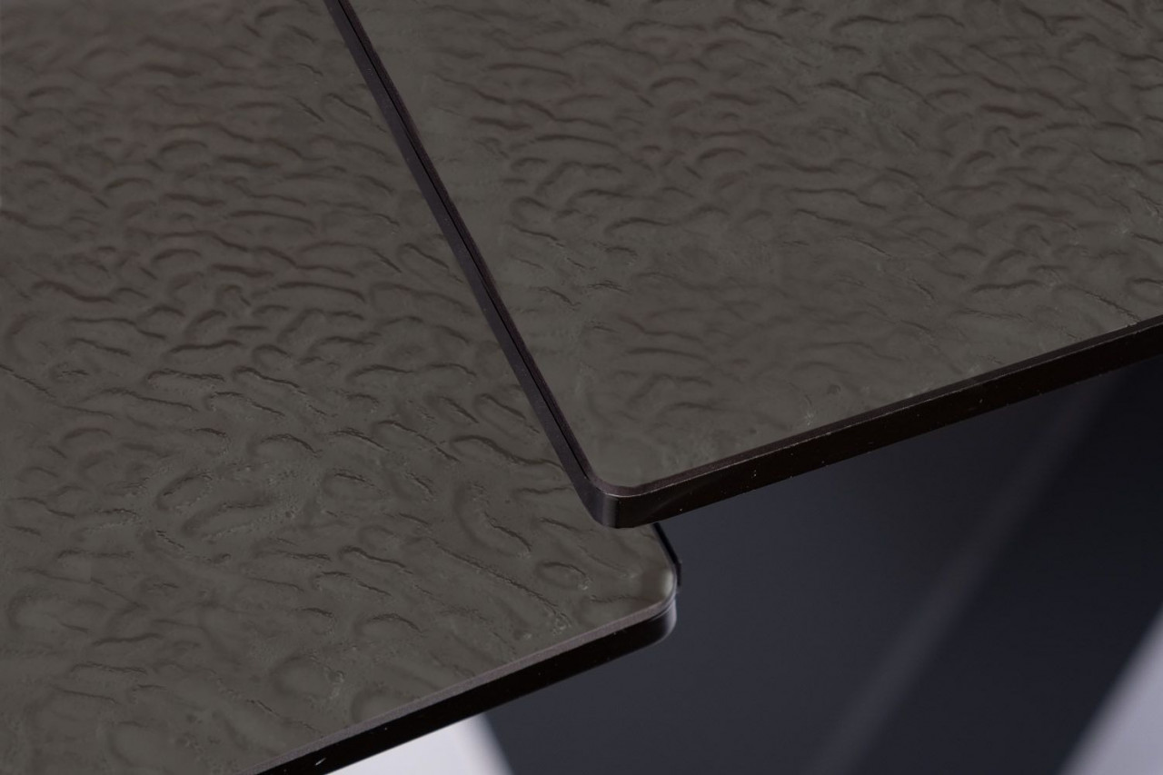 Poze Masa extensibila Salvadore melted glass/negru mat - L160-240 cm