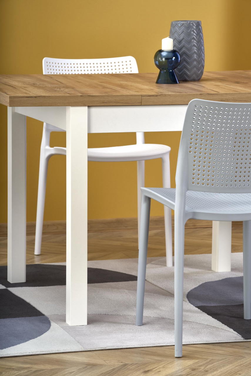 Poze Masa patrata Tiago extensibila L90-125 cm stejar craft/alb