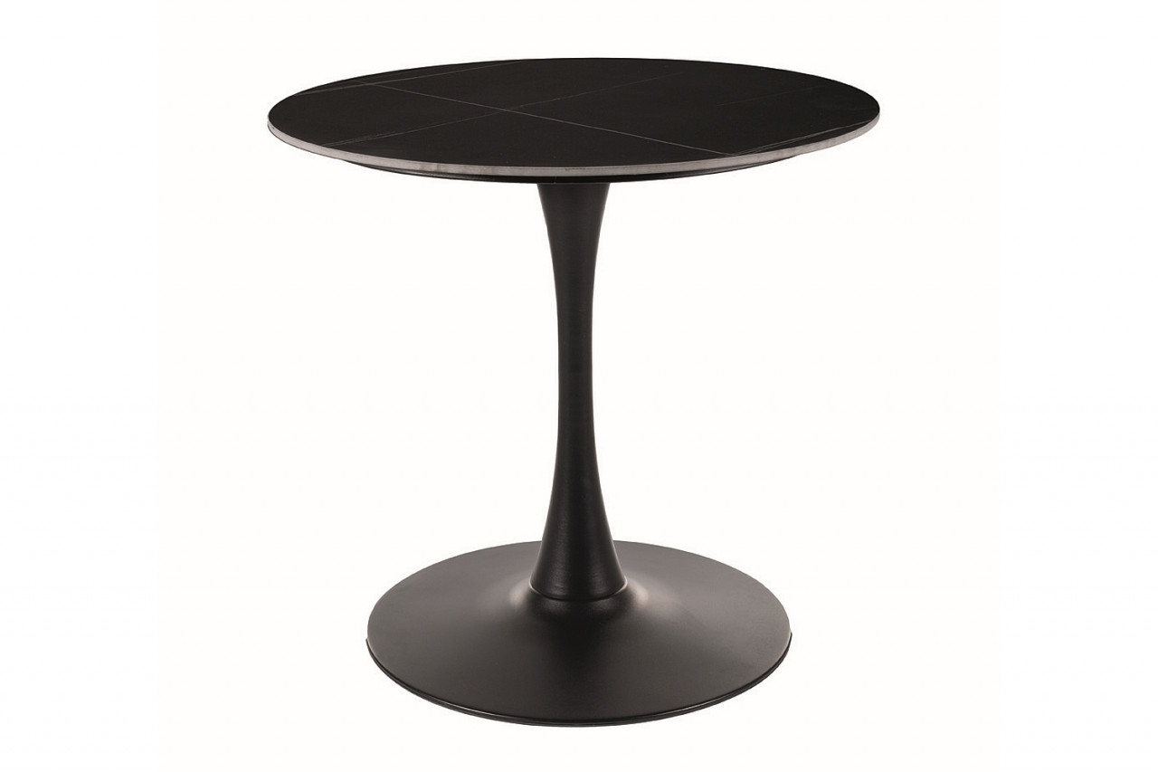 Poze Masa rotunda Espero negru mat/negru mat - ø80 / h75 cm