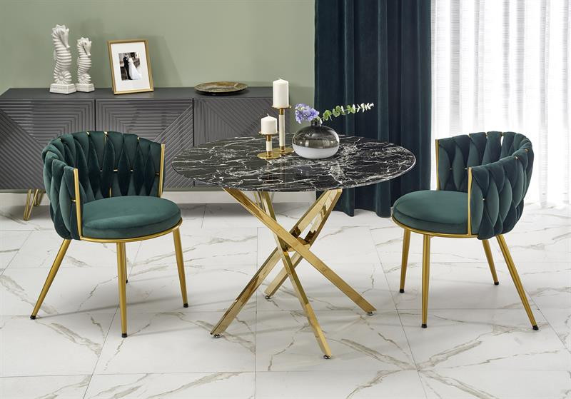 Masa rotunda raymond 2 marmura neagra - d100 x h73 cm