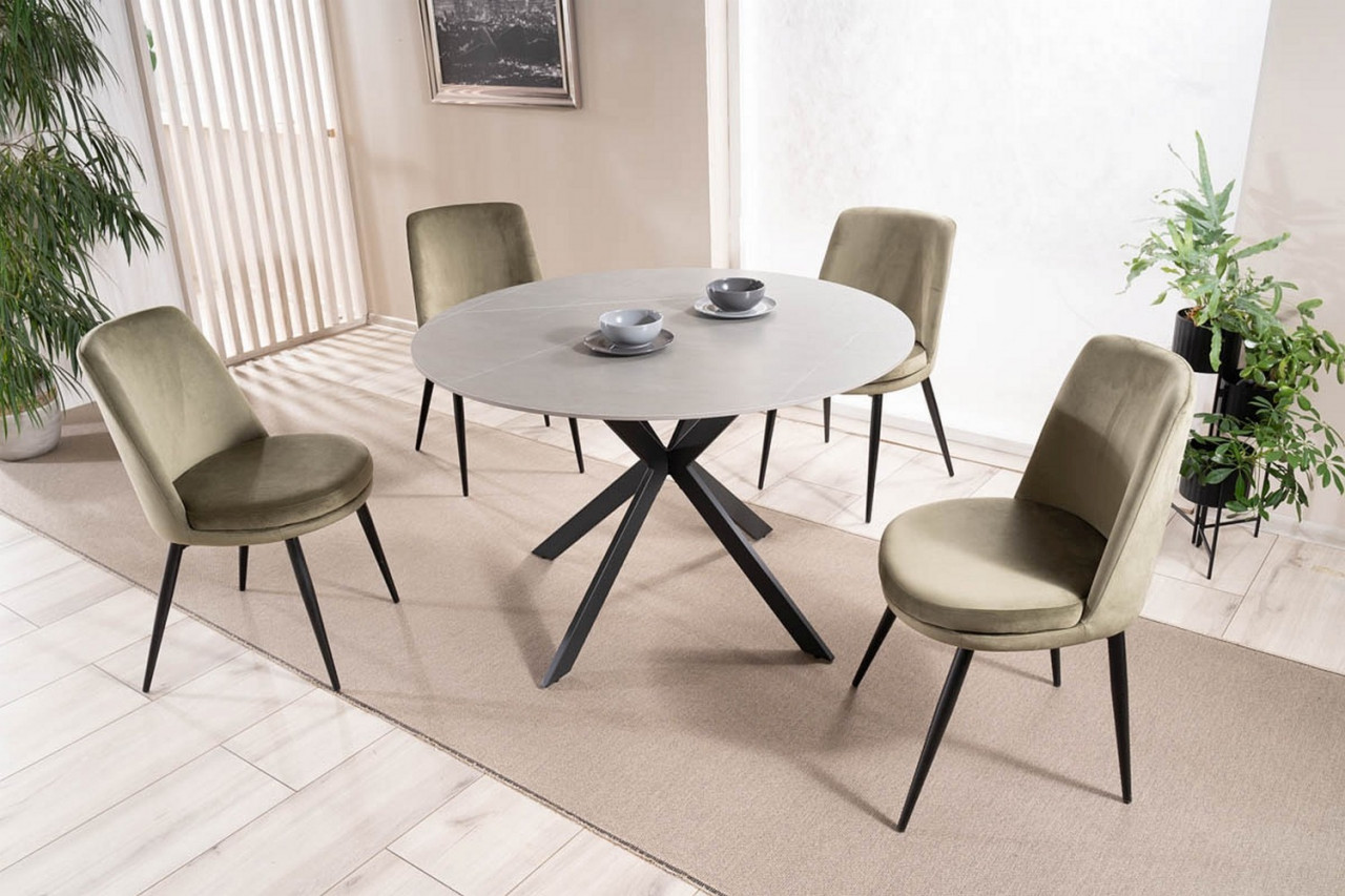 Poze Masa rotunda Talia gri/negru – d120 x h76 cm